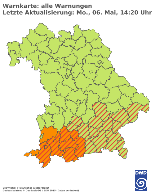 Aktuelle Wetterwarnungen für  Landsberg am Lech