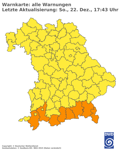 Aktuelle Wetterwarnungen für  Landsberg am Lech