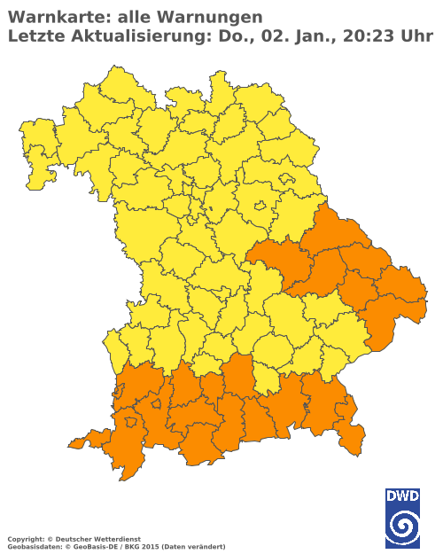 Aktuelle Wetterwarnungen für  Landsberg am Lech