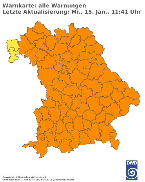 Aktuelle Wetterwarnungen für  Landsberg am Lech