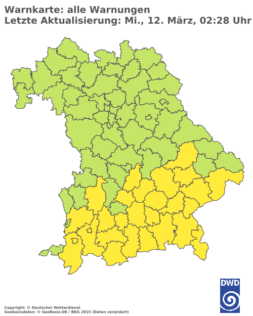 Aktuelle Wetterwarnungen für  Landsberg am Lech