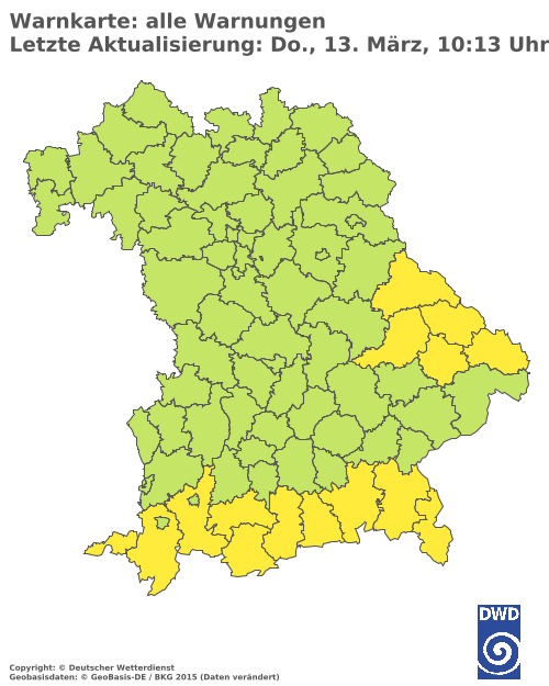 Aktuelle Wetterwarnungen für  Landsberg am Lech